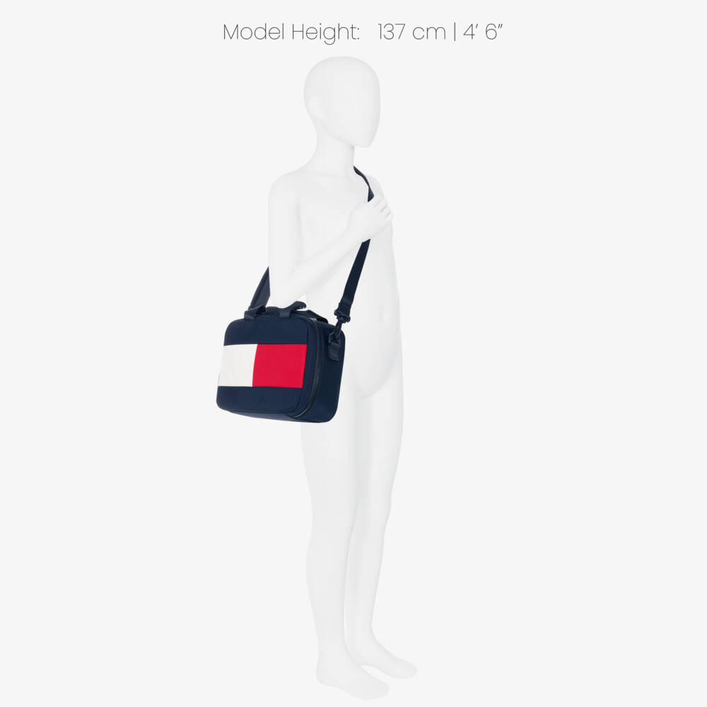 Tommy Hilfiger-Navy Blue Canvas Flag Logo Lunch Bag (23cm) | Childrensalon