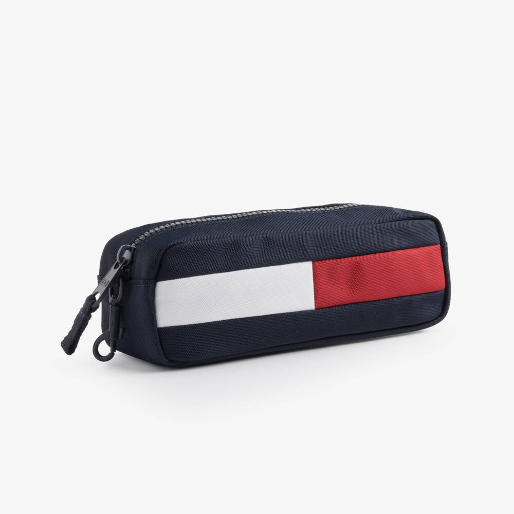 Tommy Hilfiger-Navy Blue Canvas Flag Logo Pencil Case (21cm) | Childrensalon