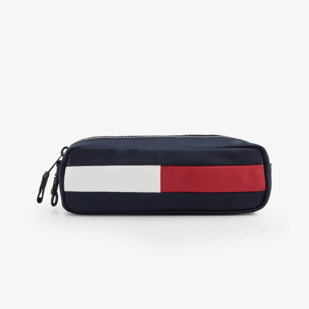 Tommy Hilfiger-Navy Blue Canvas Flag Logo Pencil Case (21cm) | Childrensalon