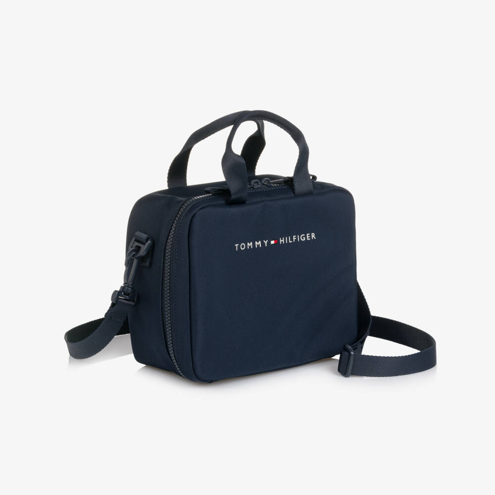 Tommy Hilfiger-Navy Blue Logo Canvas Lunch Bag (23cm) | Childrensalon
