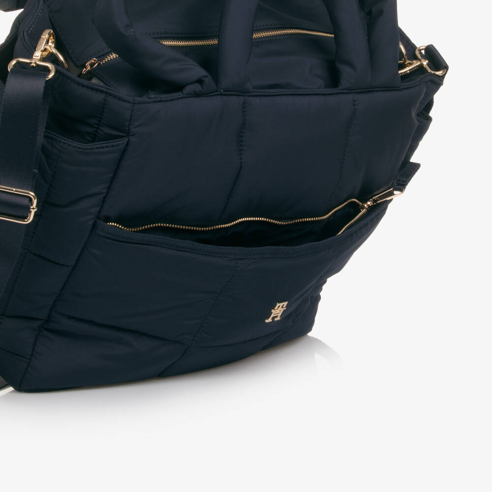 Tommy Hilfiger-Navy Blue Padded Changing Bag (43cm) | Childrensalon
