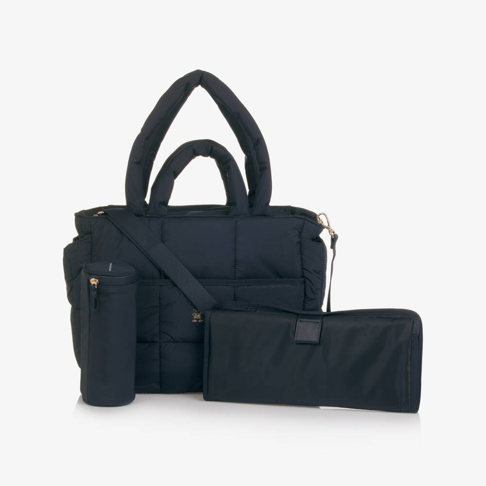 Tommy Hilfiger-Navy Blue Padded Changing Bag (43cm) | Childrensalon