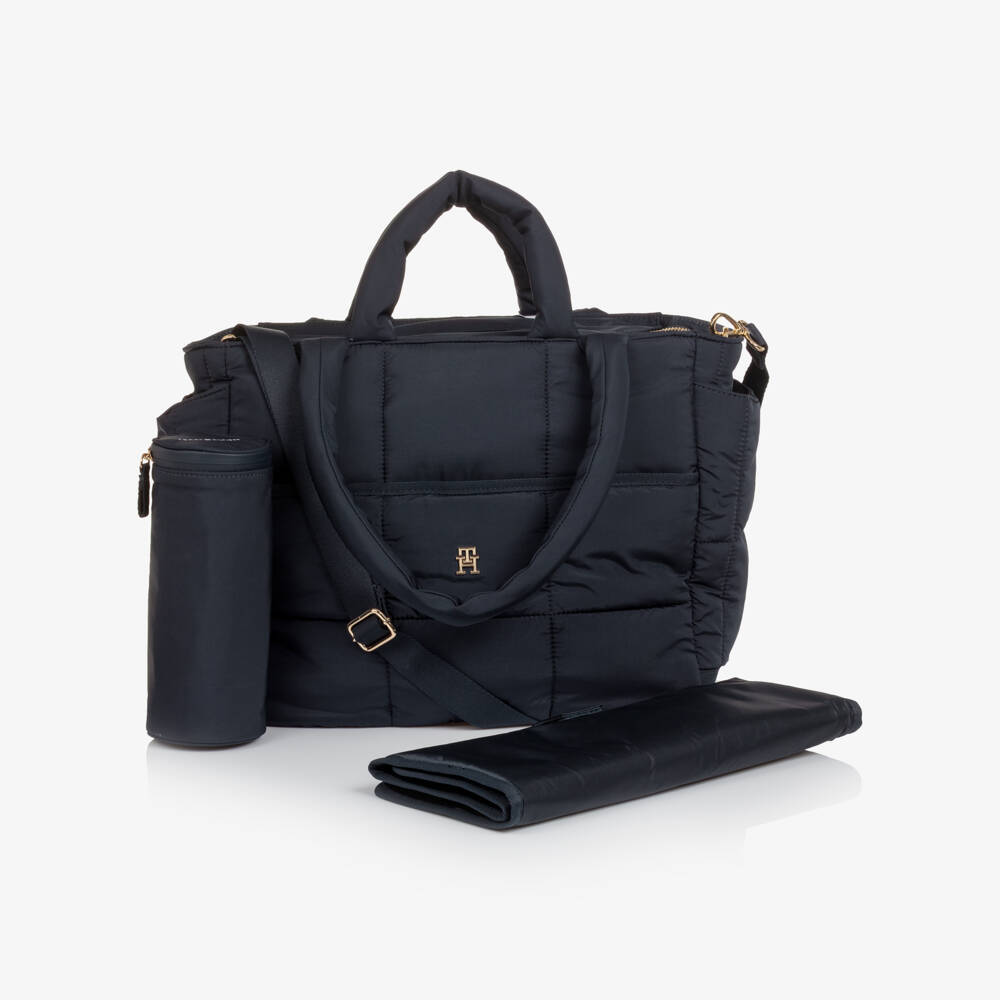 Tommy Hilfiger-Navy Blue Padded Changing Bag (43cm) | Childrensalon