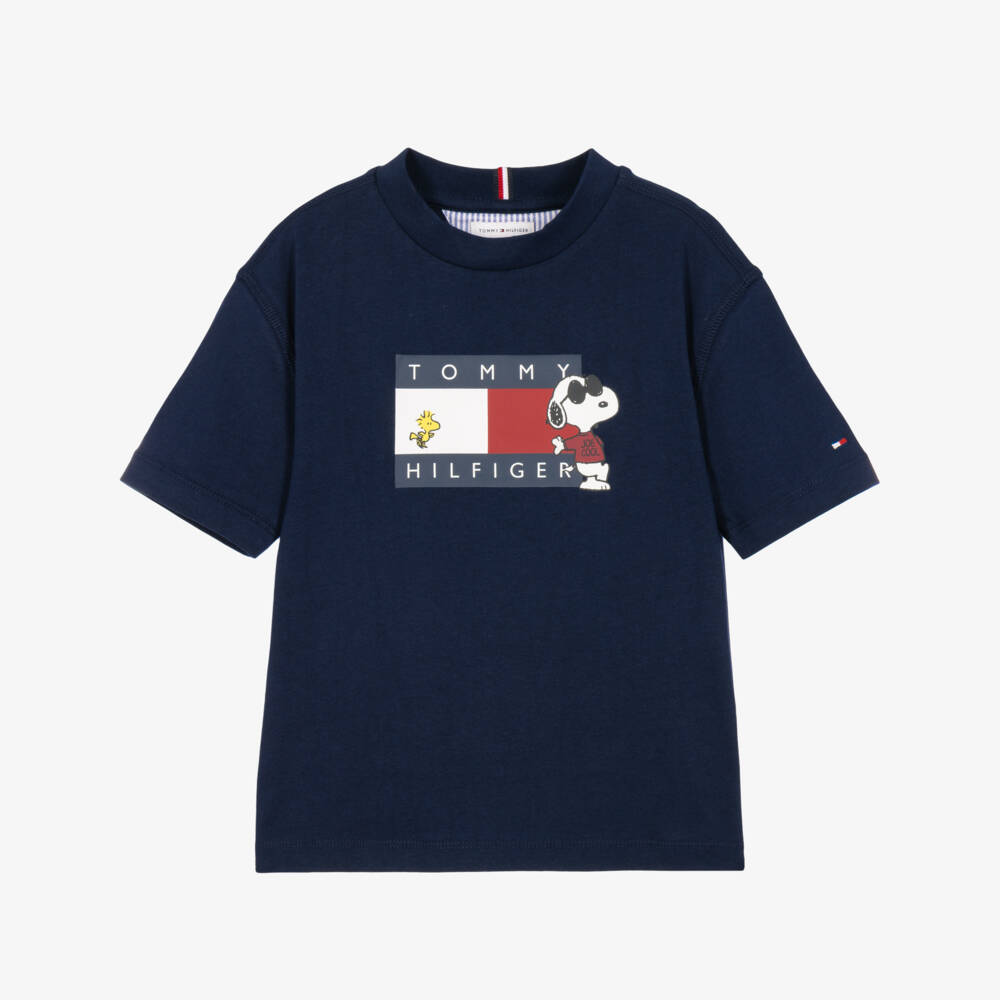 Tommy Hilfiger-Navy Blue Peanuts Graphic T-Shirt | Childrensalon
