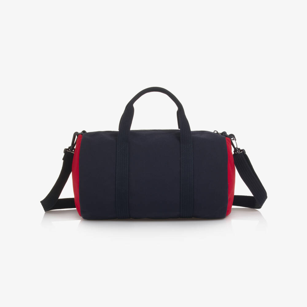 Tommy Hilfiger-Navy Blue & White Canvas Flag Logo Sports Bag (36cm) | Childrensalon