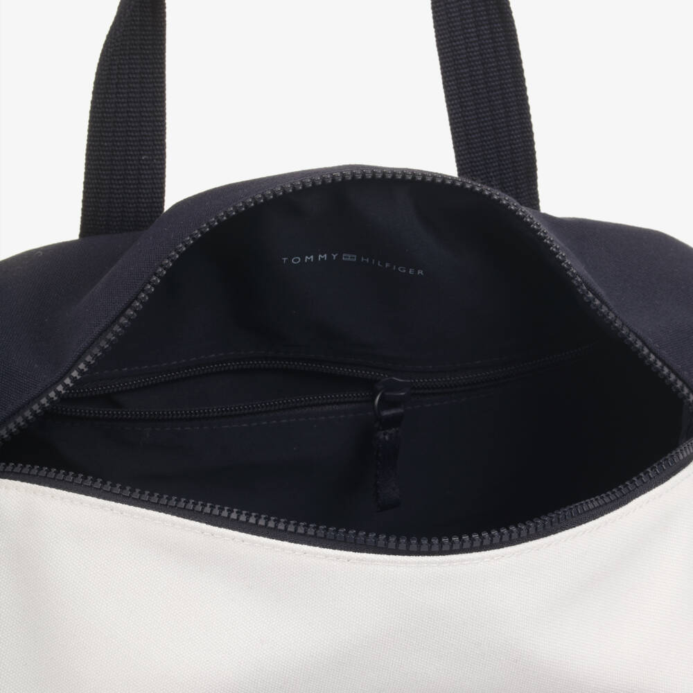 Tommy Hilfiger-Navy Blue & White Canvas Flag Logo Sports Bag (36cm) | Childrensalon