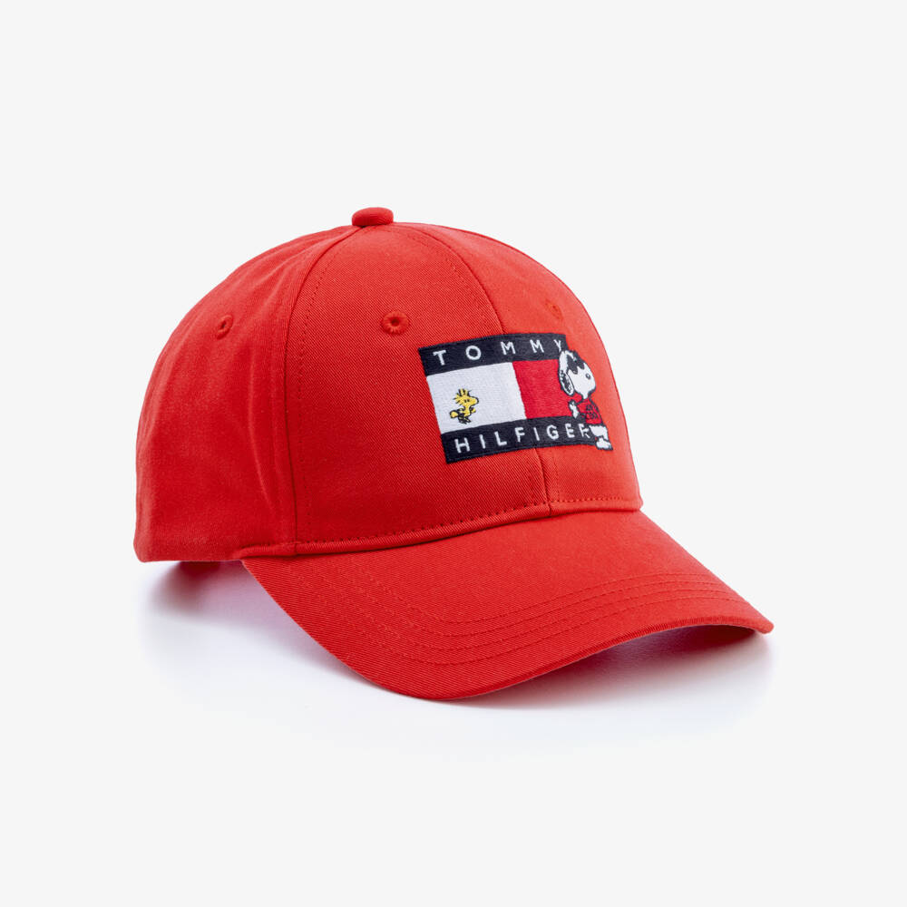 Tommy Hilfiger-Peanuts Flag Logo Cap in Red | Childrensalon