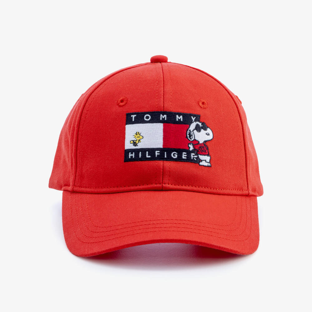 Tommy Hilfiger-Peanuts Flag Logo Cap in Red | Childrensalon
