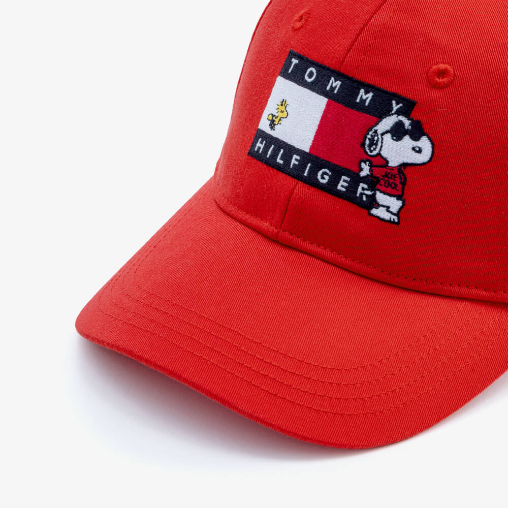 Tommy Hilfiger-Peanuts Flag Logo Cap in Red | Childrensalon