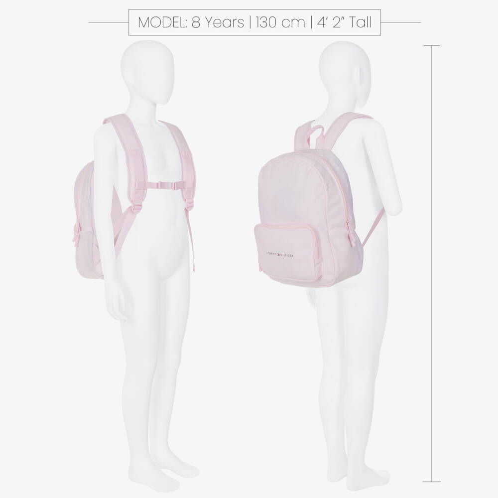Tommy Hilfiger-Pink Canvas Backpack (37cm) | Childrensalon