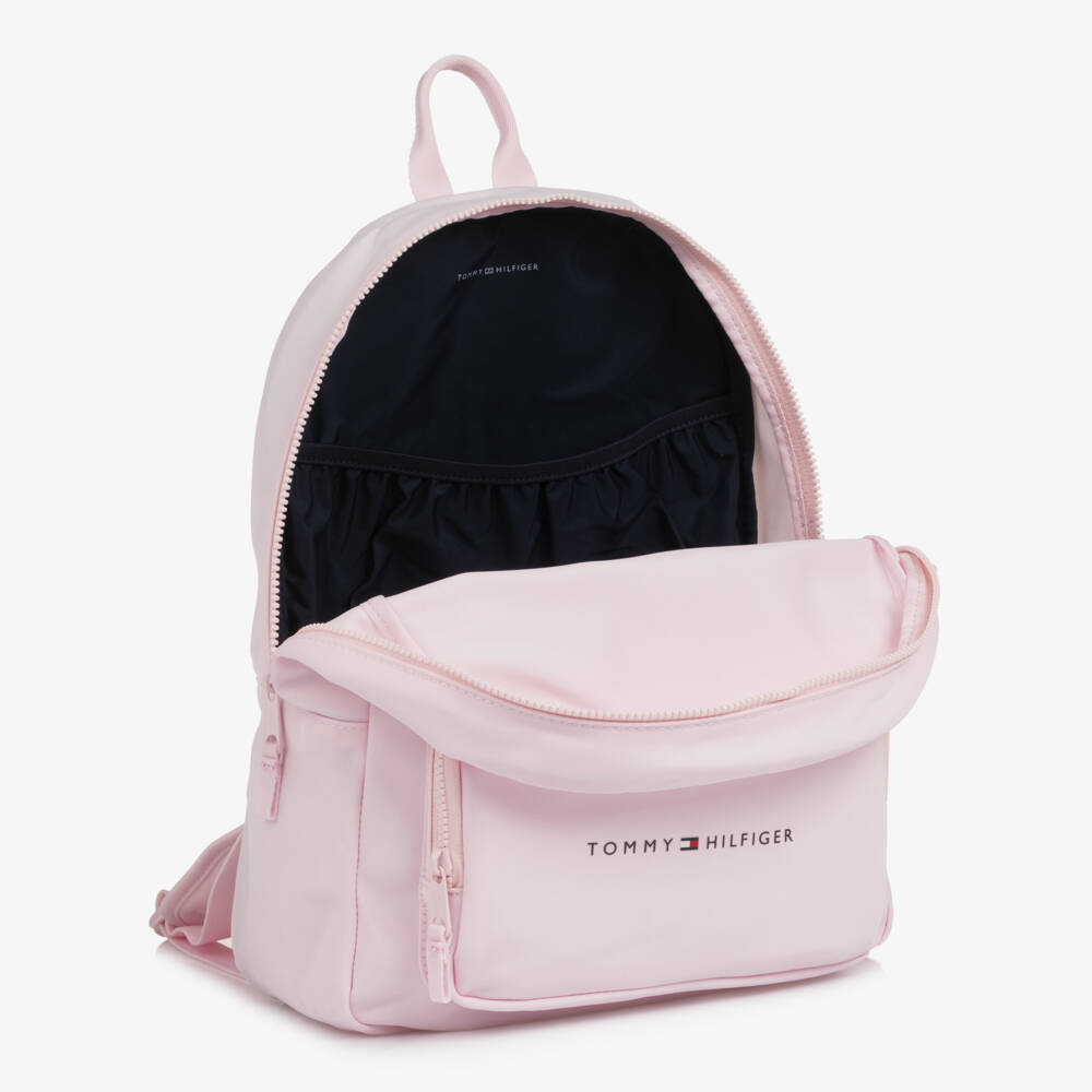 Tommy Hilfiger-Pink Canvas Backpack (37cm) | Childrensalon