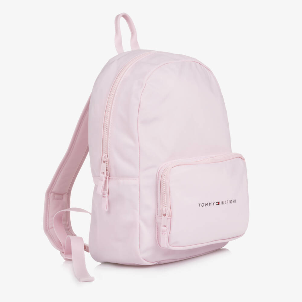 Tommy Hilfiger-Pink Canvas Backpack (37cm) | Childrensalon