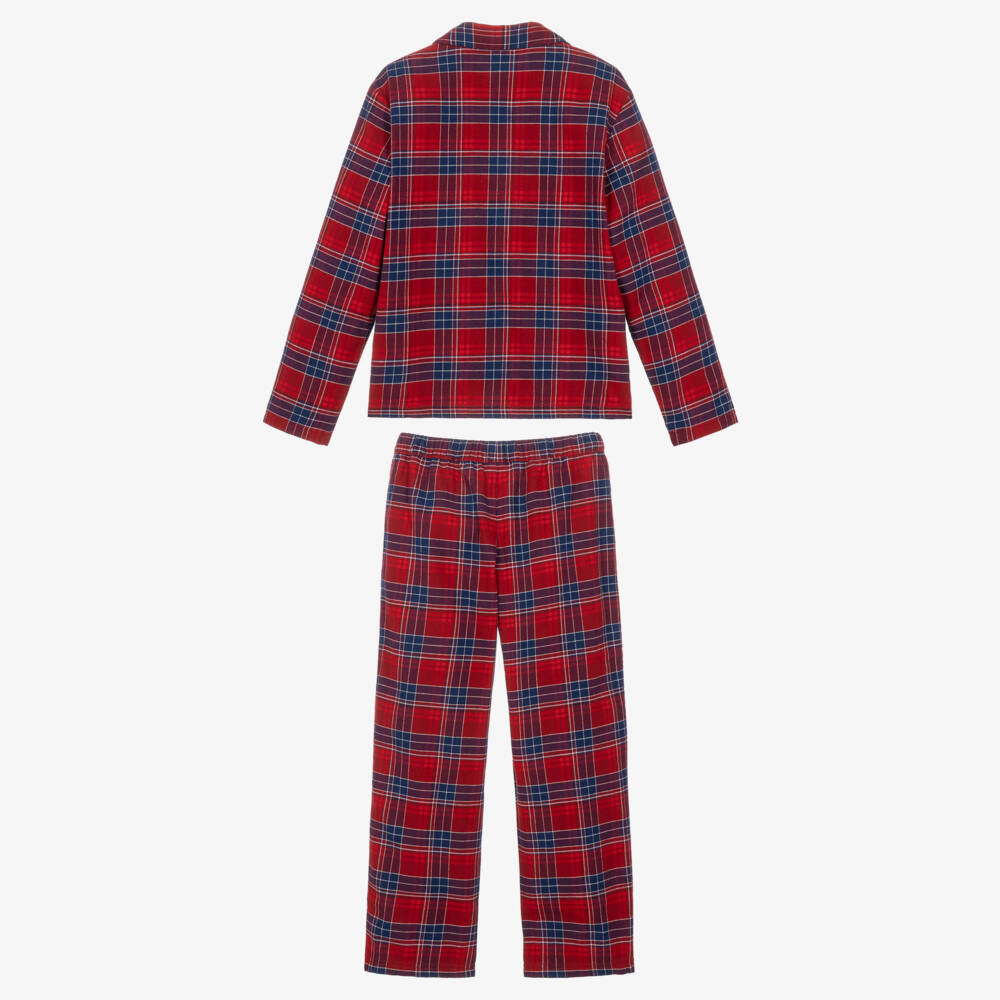 Tommy Hilfiger-Red & Blue Tartan Flannel Pyjamas | Childrensalon
