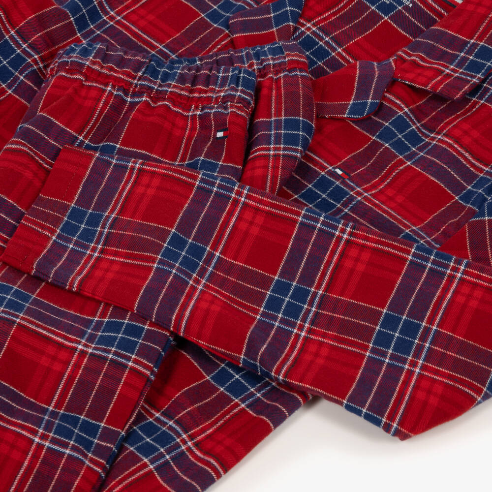 Tommy Hilfiger-Red & Blue Tartan Flannel Pyjamas | Childrensalon