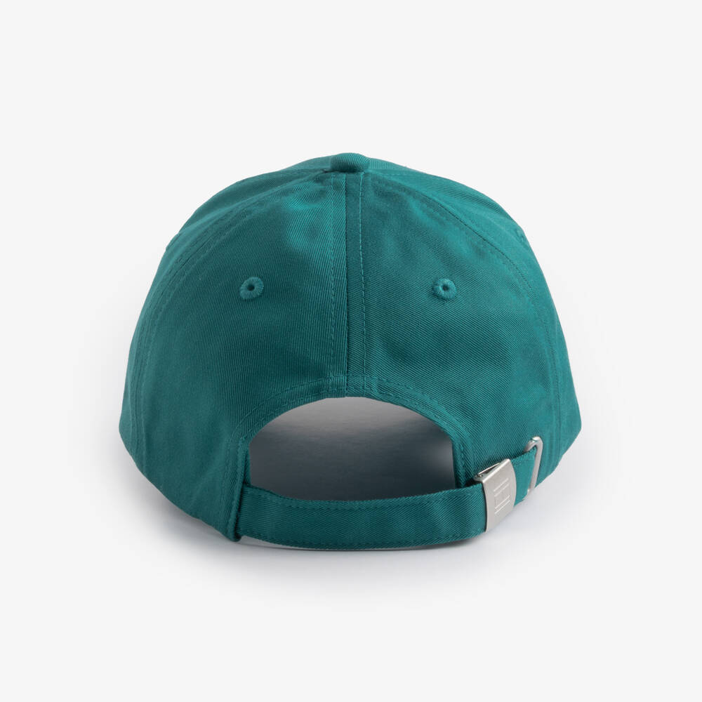 Tommy Hilfiger-Teal Green Flag Logo Patch Cap | Childrensalon