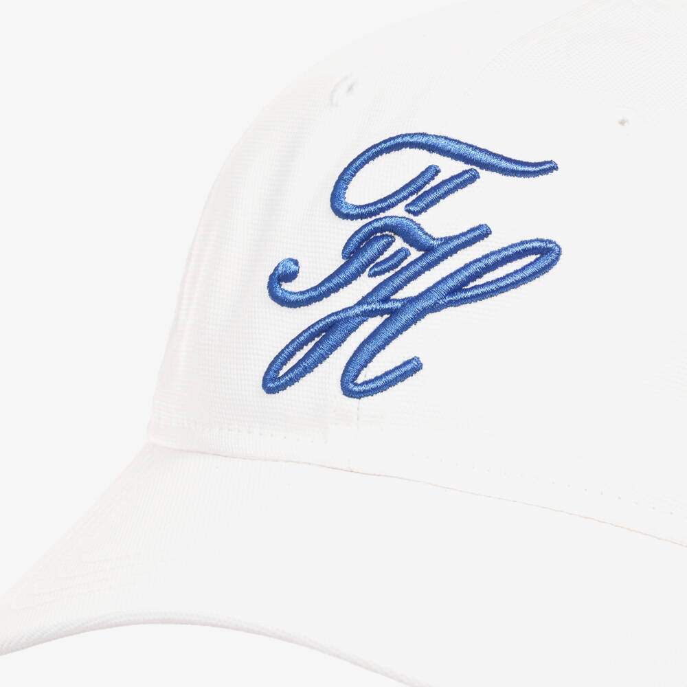 Tommy Hilfiger-White Canvas Cap with Script Logo | Childrensalon