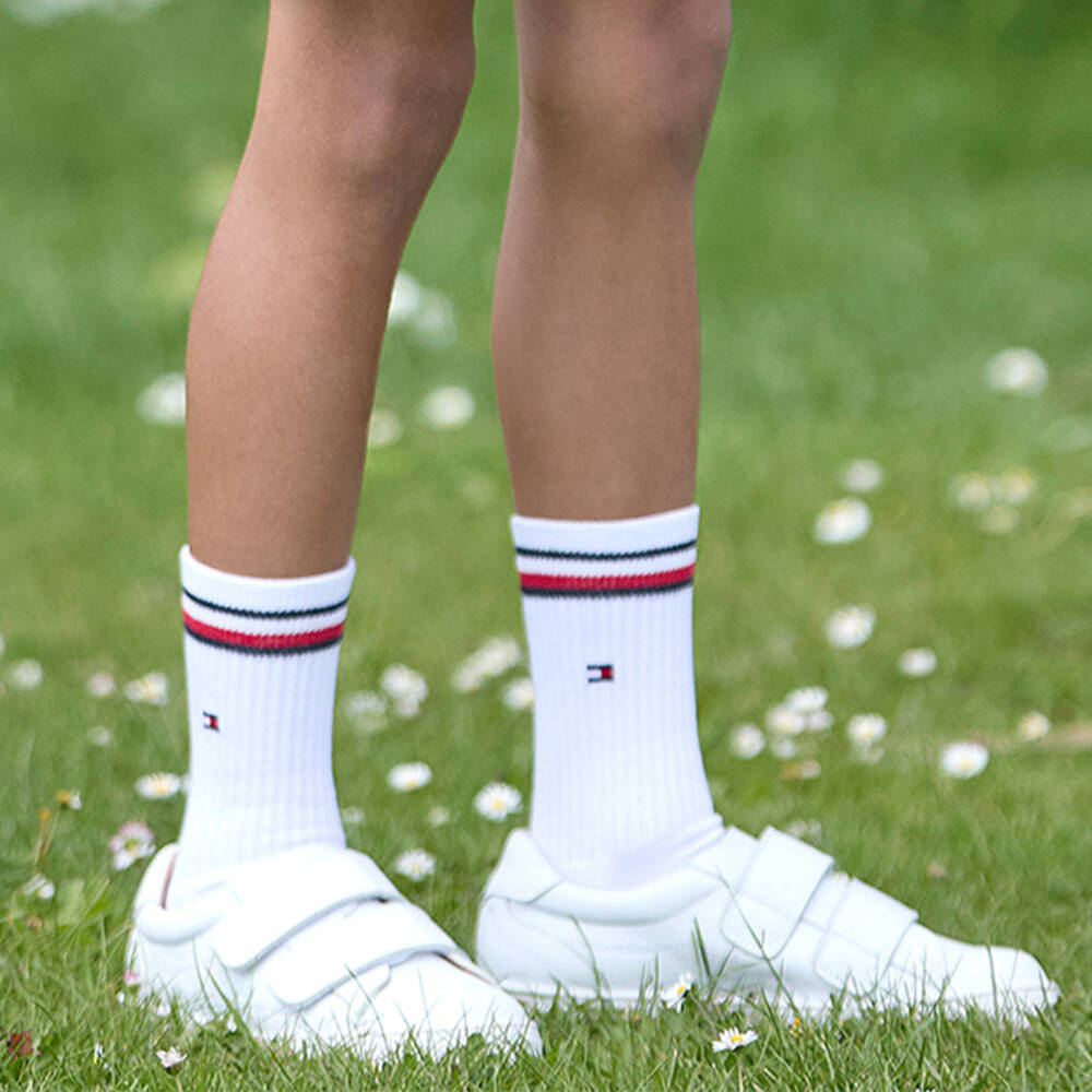 Tommy Hilfiger-Белые хлопковые носки (2пары) | Childrensalon