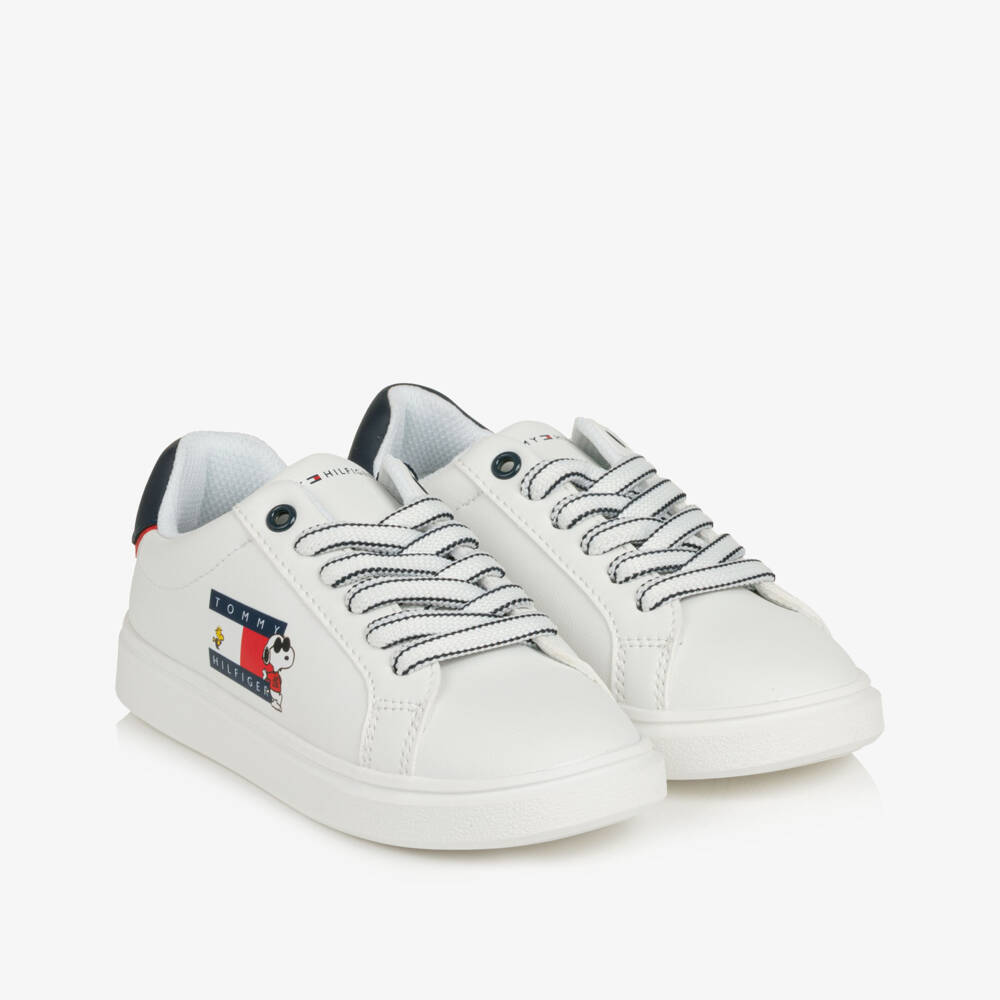 Tommy Hilfiger-White Joe Cool Peanuts Lace-Up Trainers | Childrensalon