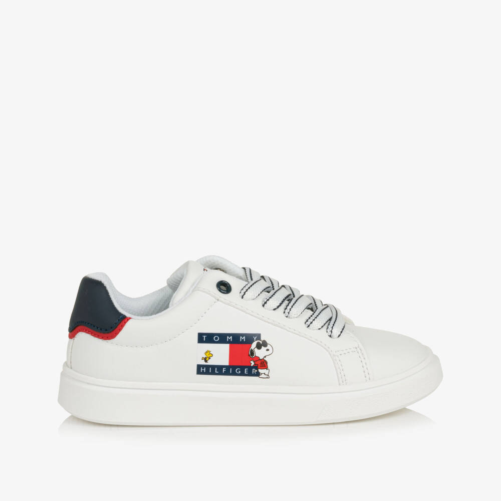 Tommy Hilfiger-White Joe Cool Peanuts Lace-Up Trainers | Childrensalon