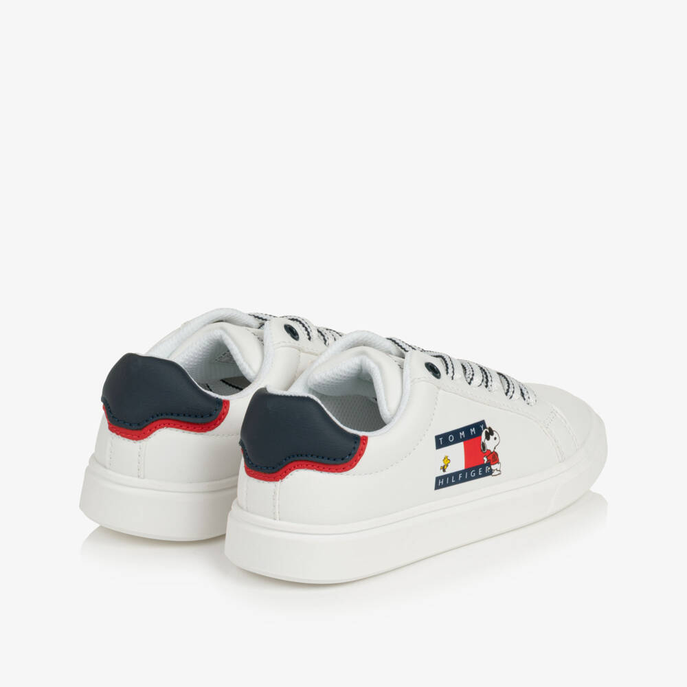 Tommy Hilfiger-White Joe Cool Peanuts Lace-Up Trainers | Childrensalon