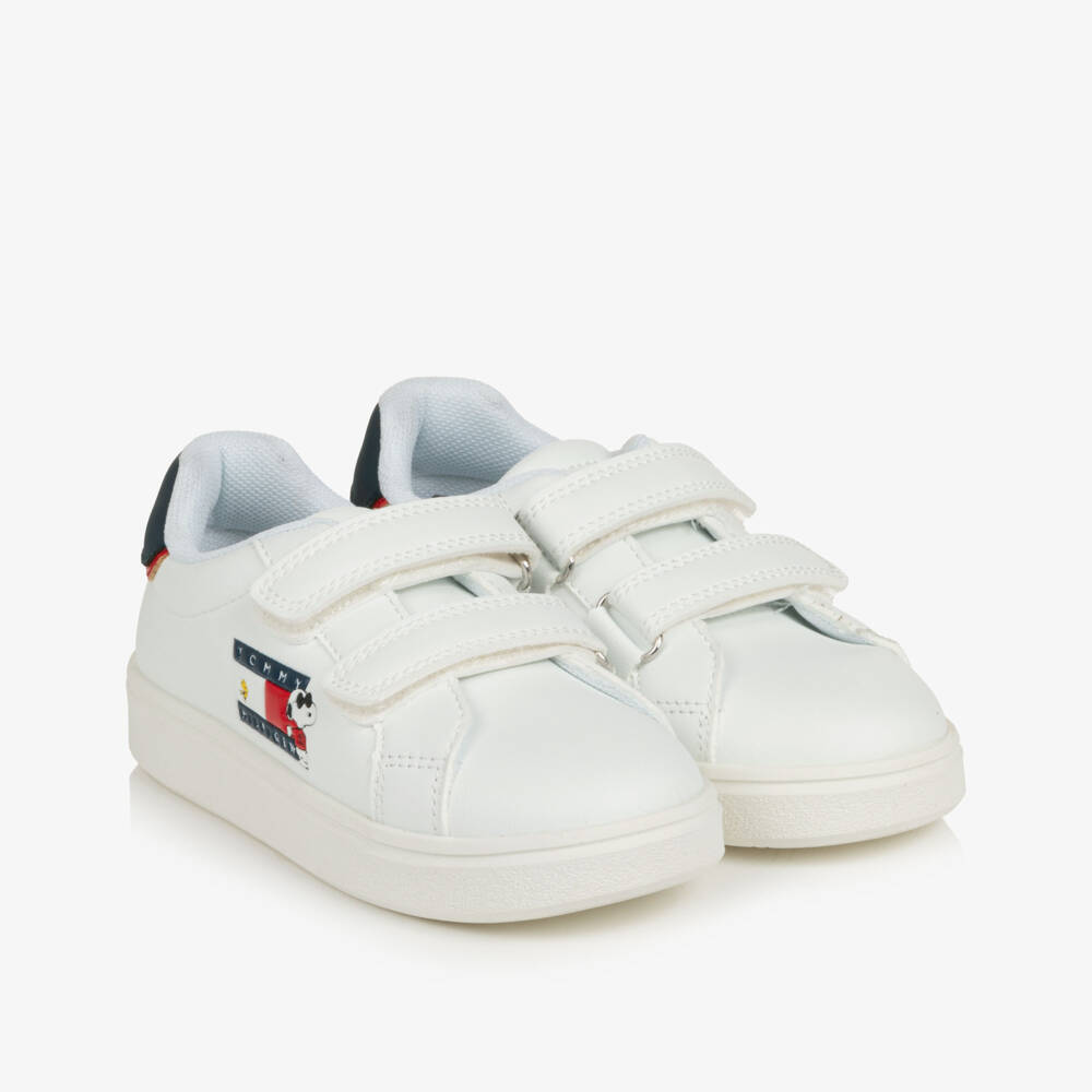 Tommy Hilfiger-White Joe Cool Peanuts Velcro Trainers | Childrensalon