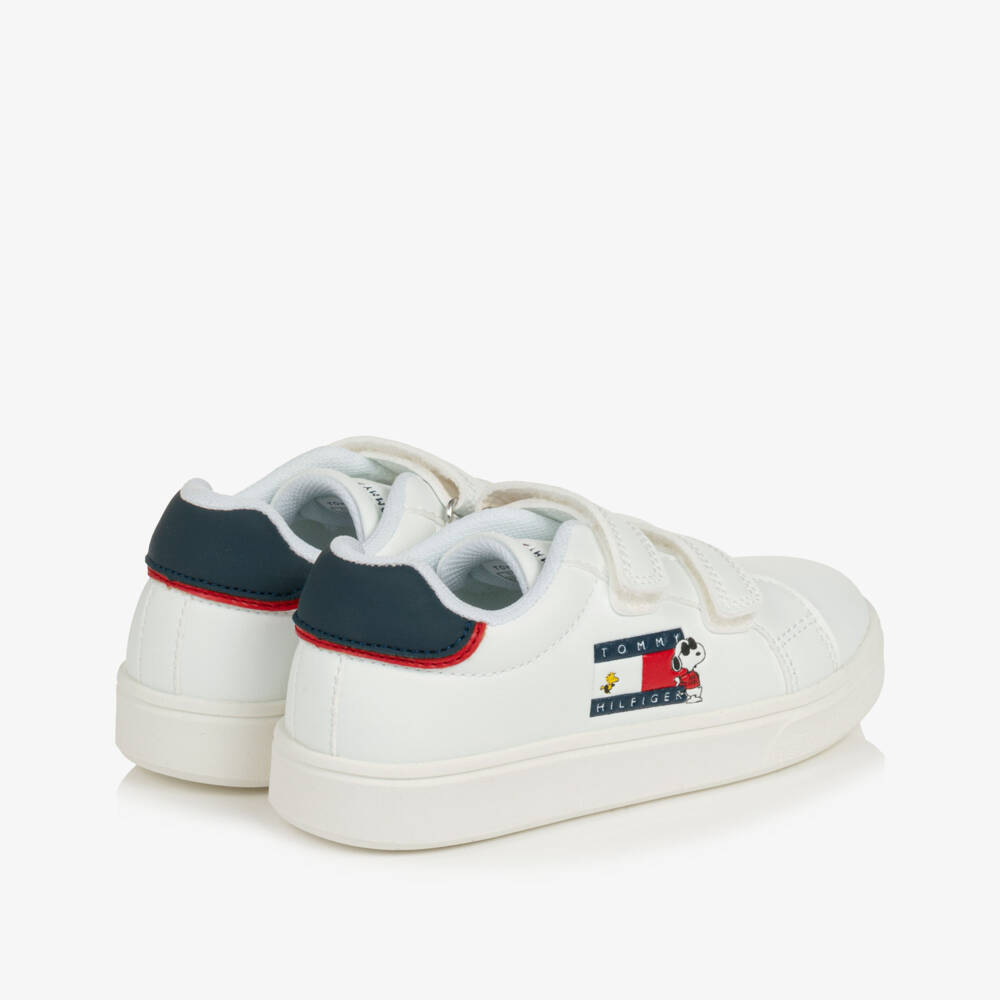 Tommy Hilfiger-White Joe Cool Peanuts Velcro Trainers | Childrensalon