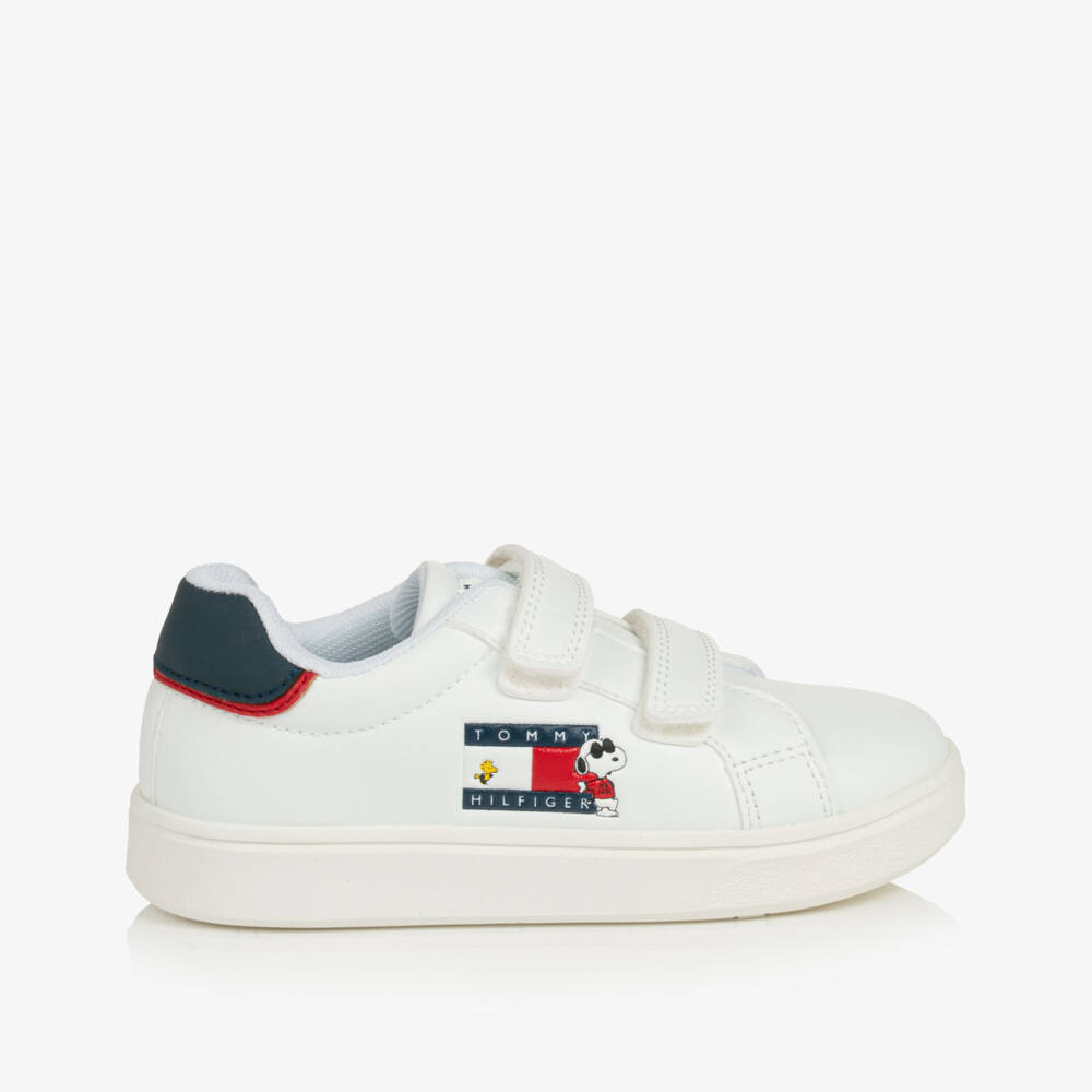 Tommy Hilfiger-White Joe Cool Peanuts Velcro Trainers | Childrensalon