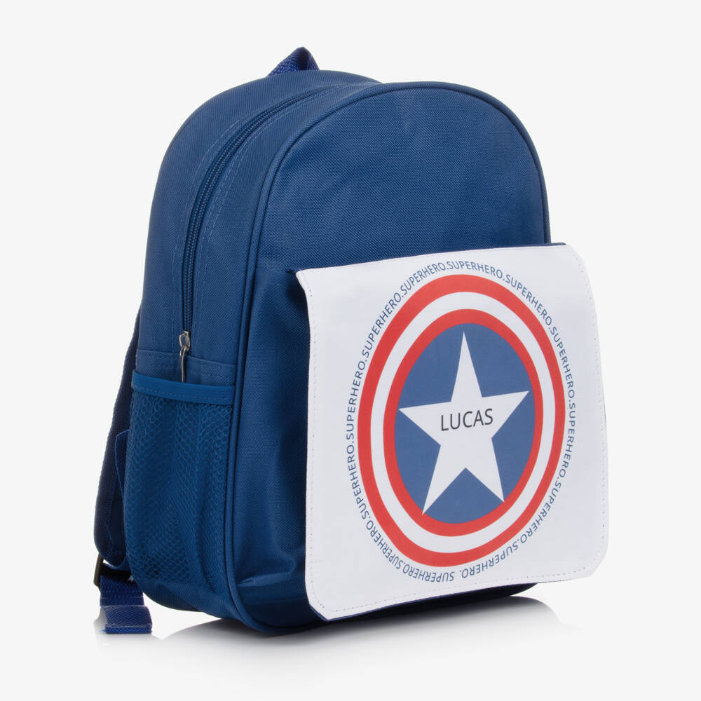Treat Republic-Синий персонализированный рюкзак для супергероя (31см) | Childrensalon