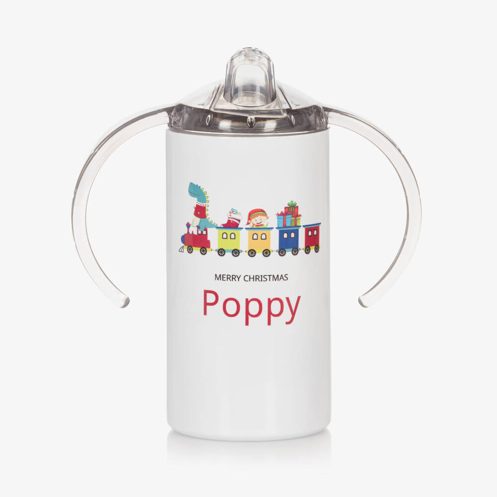 Treat Republic-Personalised Christmas Train Sippy Cup (16cm)  | Childrensalon