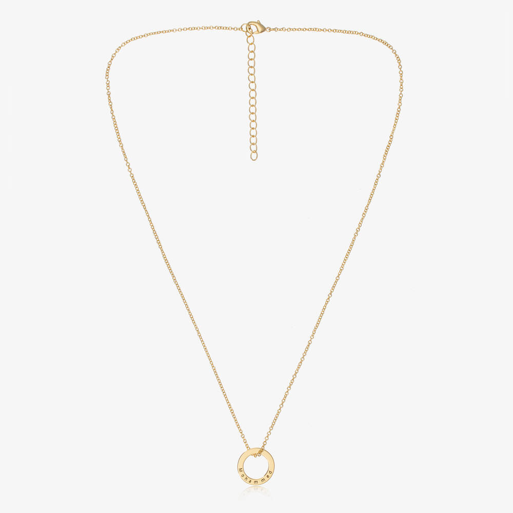 Treat Republic-Personalised Gold Plated Disc Necklace (47cm) | Childrensalon