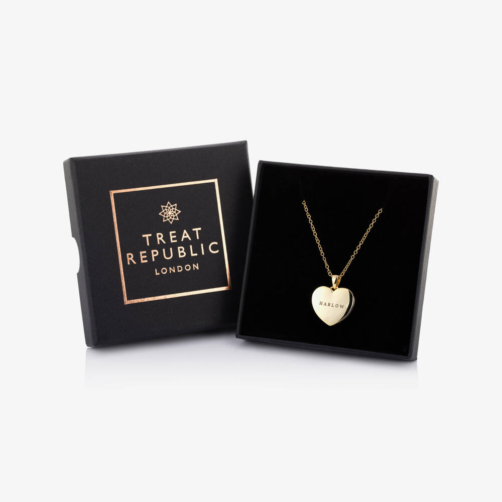 Treat Republic-Позолоченная цепочка с персонализированным медальоном | Childrensalon