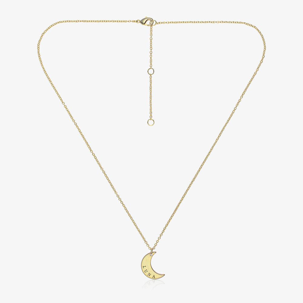 Treat Republic-Personalised Gold Plated Moon Necklace (46cm) | Childrensalon