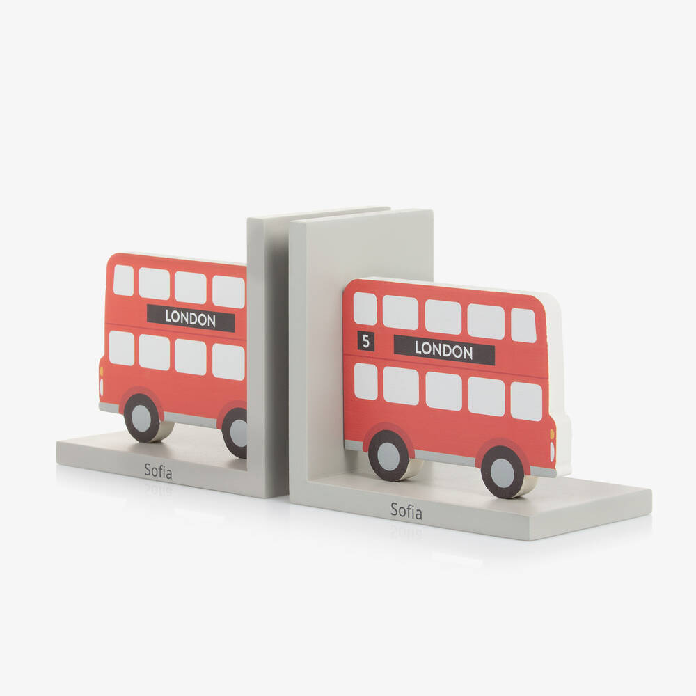 Treat Republic Sass & Belle-Personalised London Bus Bookends (30cm) | Childrensalon