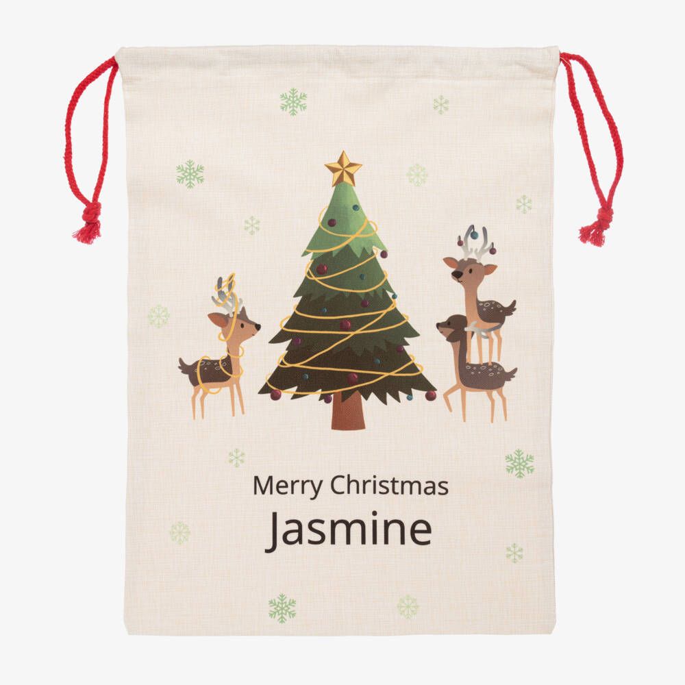 Treat Republic-Personalised Reindeer Christmas Sack (64cm) | Childrensalon
