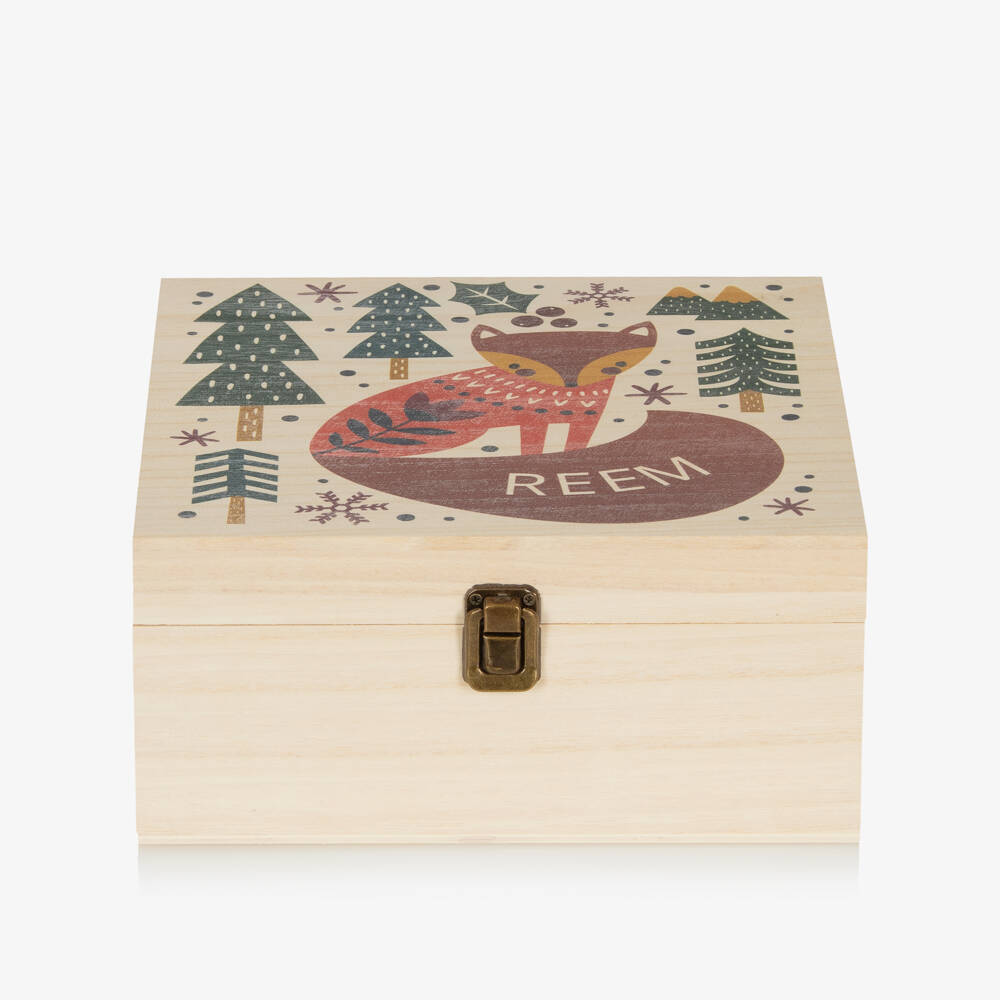 Treat Republic-Personalised Wooden Christmas Eve Fox Box (24cm) | Childrensalon