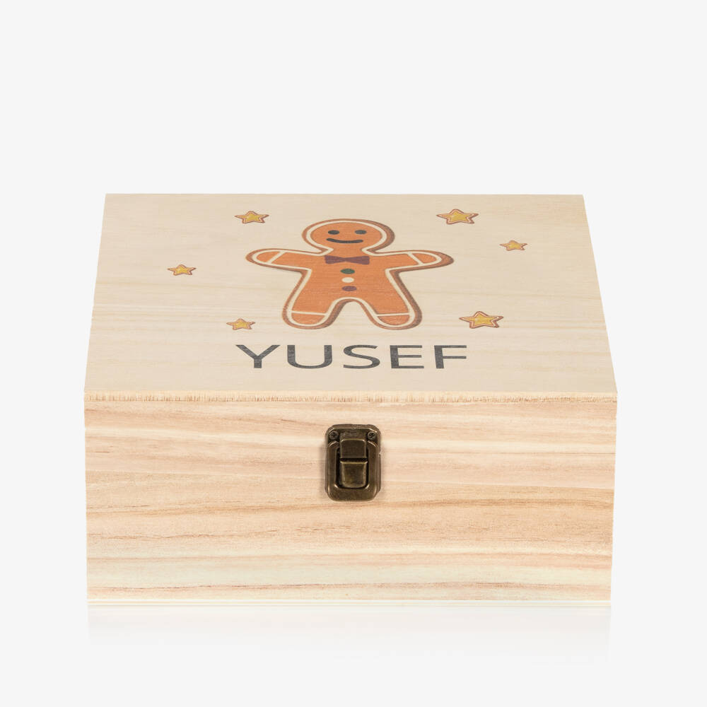 Treat Republic-Personalised Wooden Gingerbread Man Box (24cm)  | Childrensalon