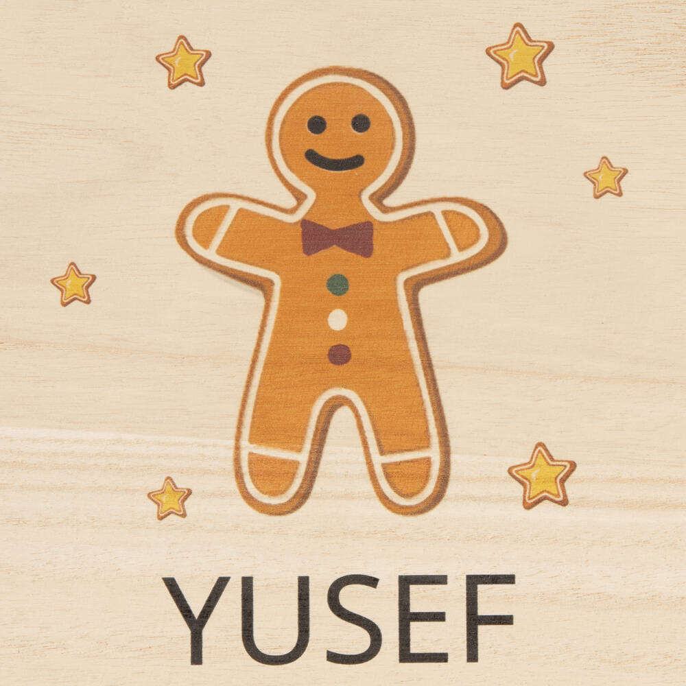 Treat Republic-Personalised Wooden Gingerbread Man Box (24cm)  | Childrensalon