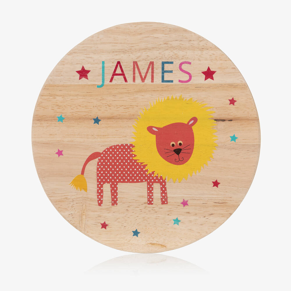 Treat Republic-Personalised Wooden Lion Stool | Childrensalon
