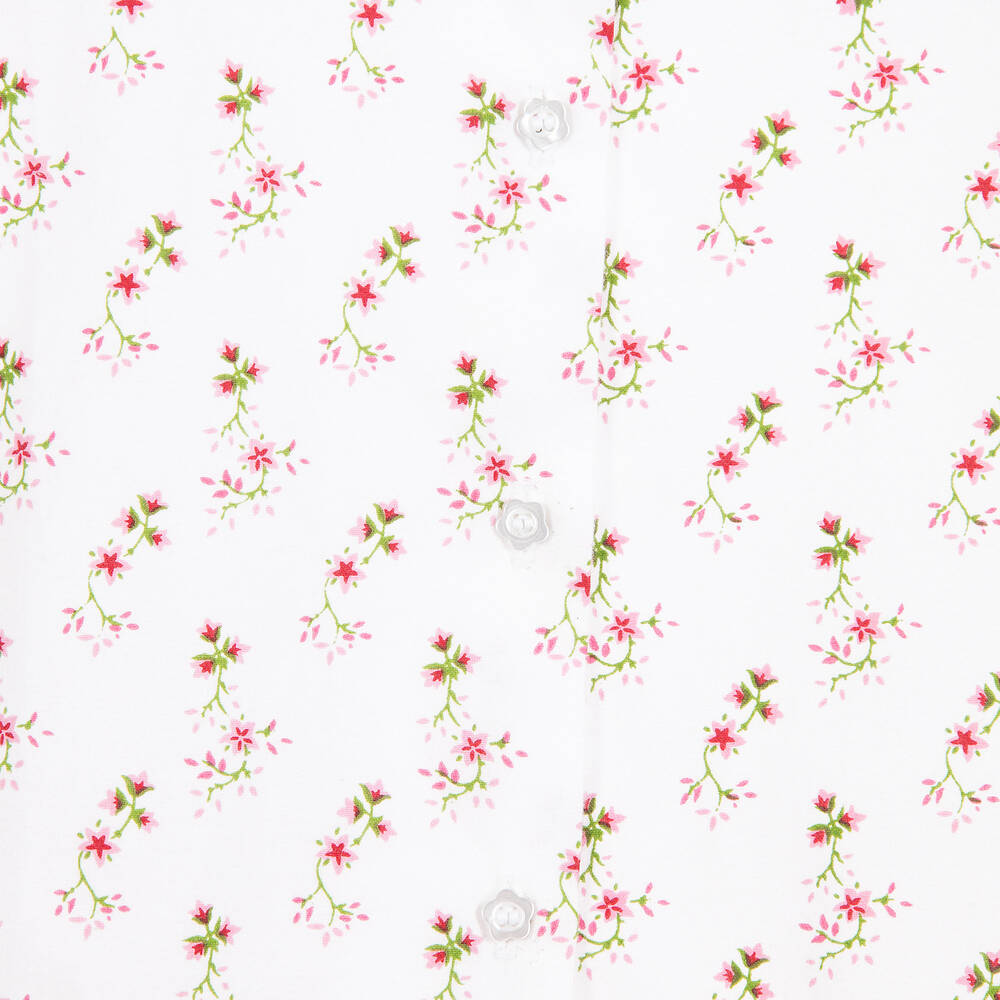 Turquaz-بيجاما قطن لون زهري بطبعة ورود للبنات | Childrensalon