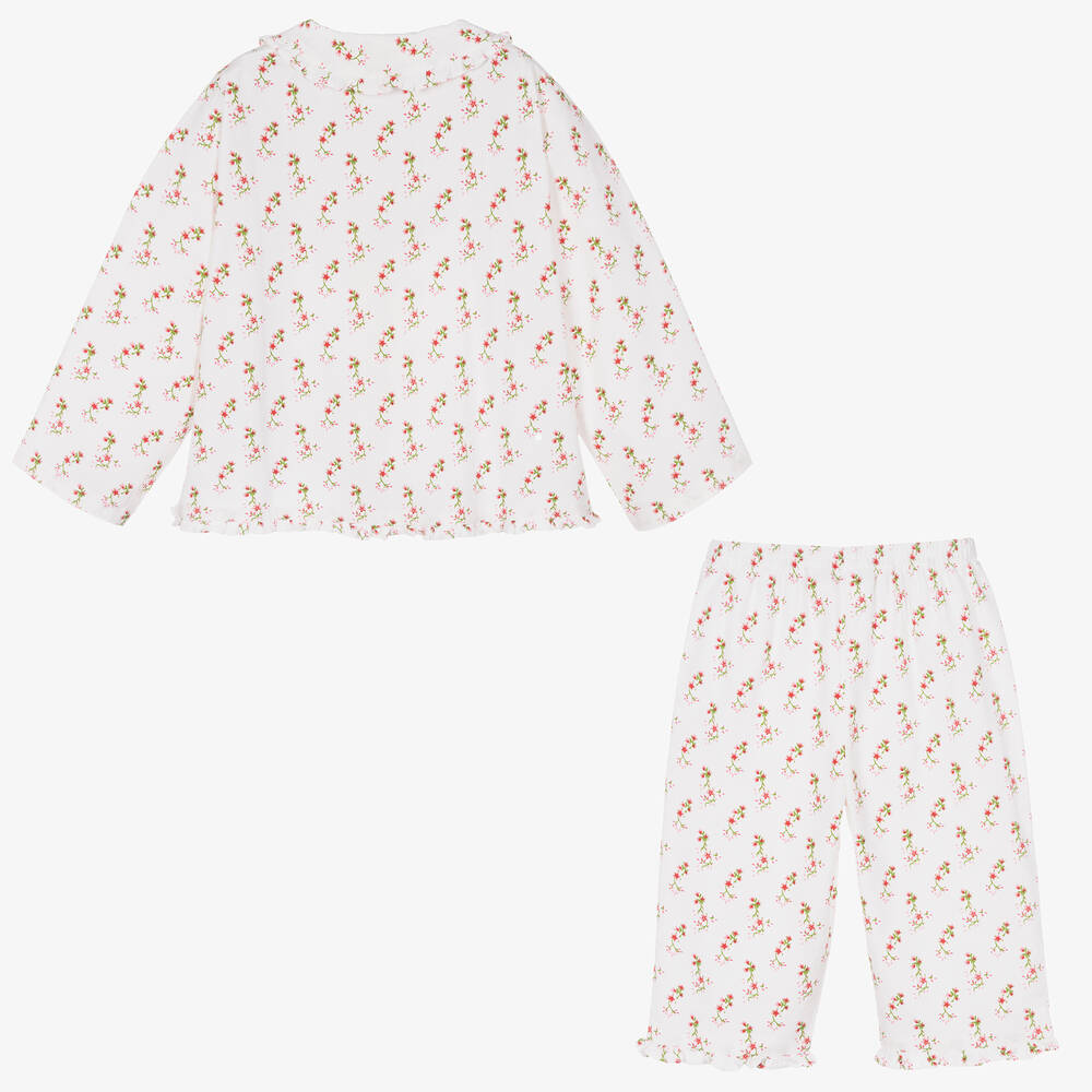 Turquaz-بيجاما قطن لون زهري بطبعة ورود للبنات | Childrensalon