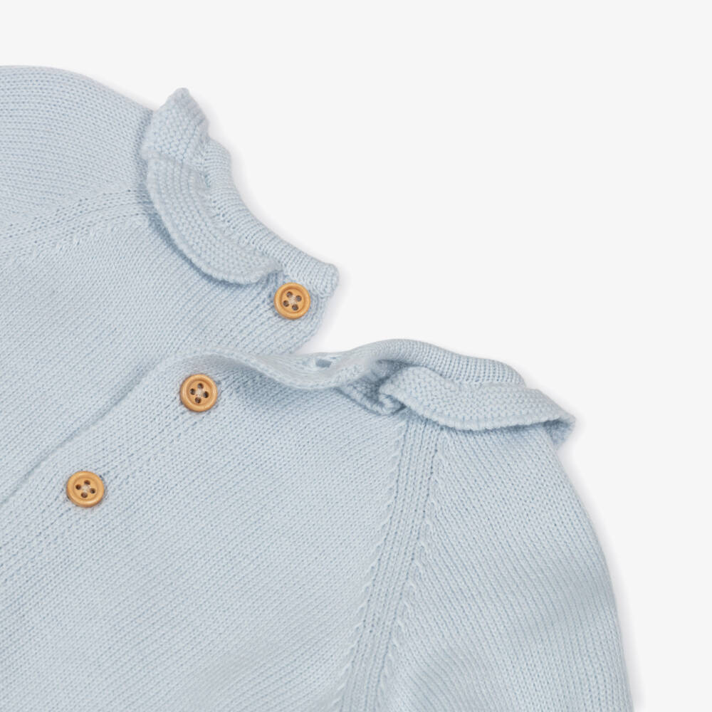 Tutto Piccolo-Baby Girls Blue Rabbit Jumper, Shorts & Socks Set | Childrensalon