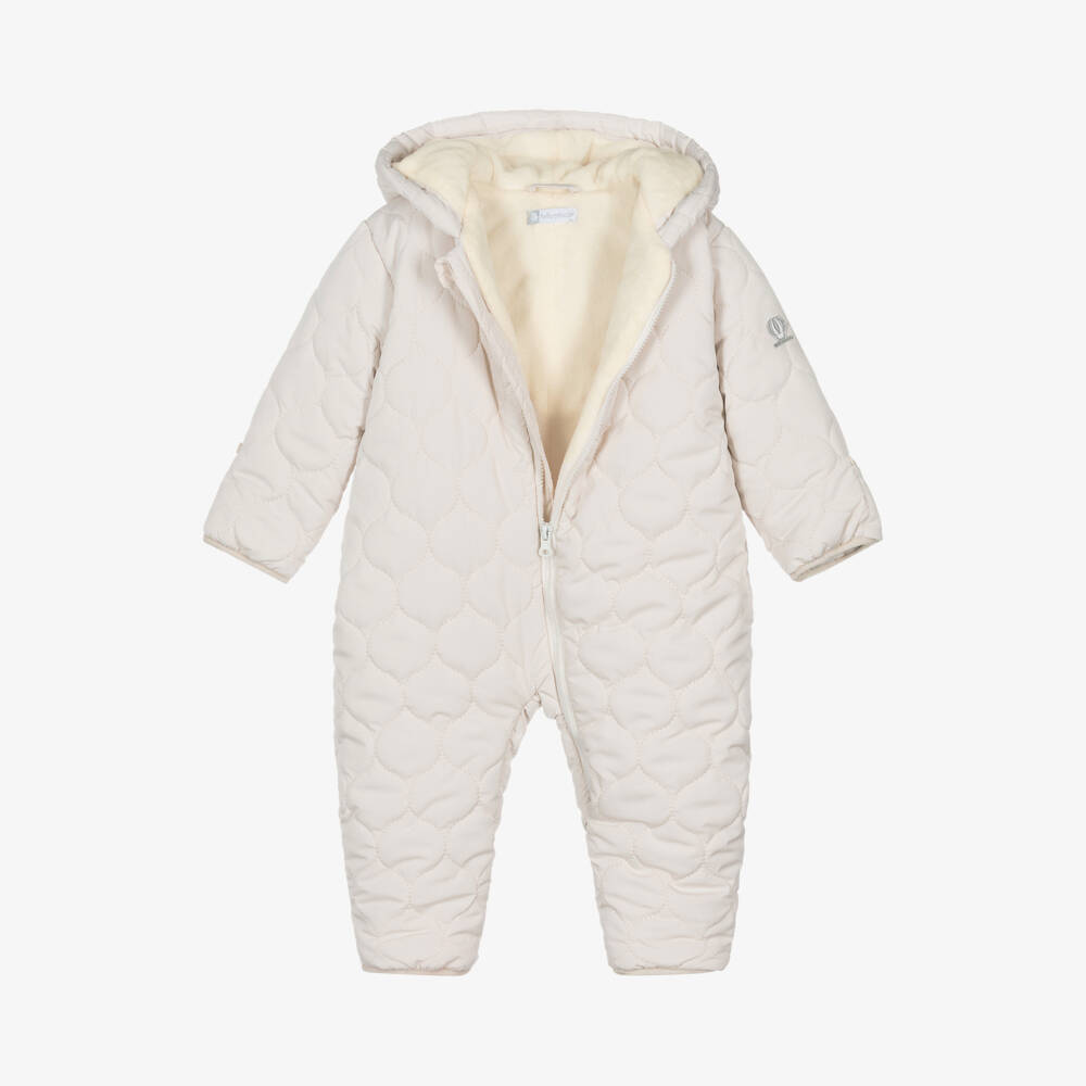 Tutto Piccolo-Beige Quilted Baby Snowsuit | Childrensalon