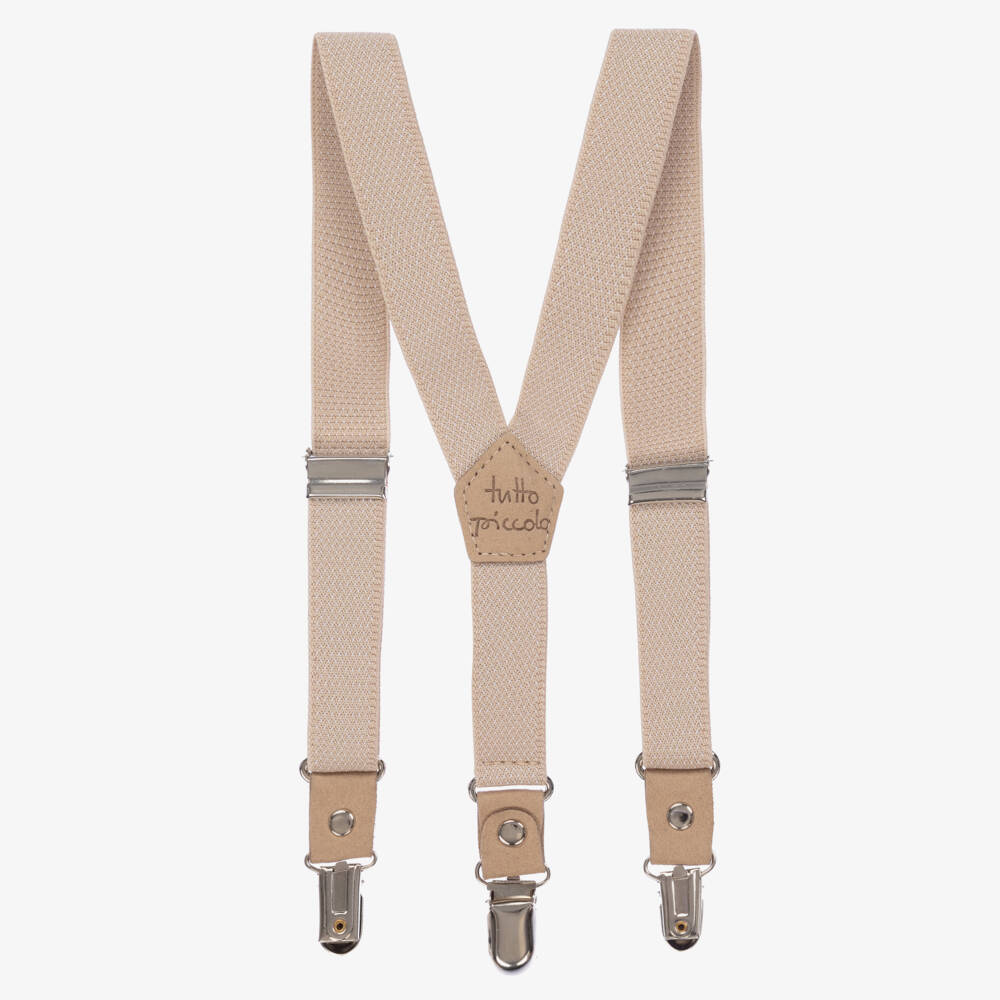 Tutto Piccolo-Boys Beige Clip-On Braces | Childrensalon