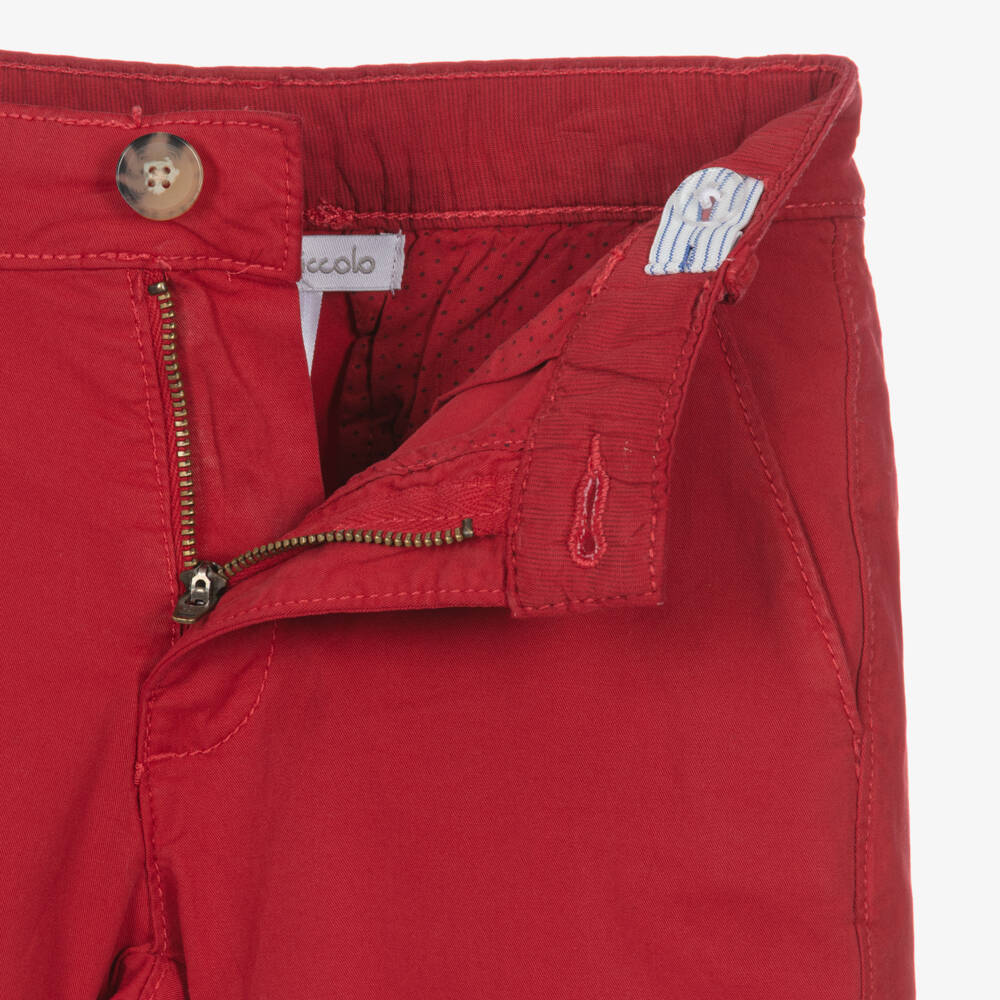 Tutto Piccolo-Boys Beige Lighthouse T-Shirt & Red Cotton Shorts Set | Childrensalon