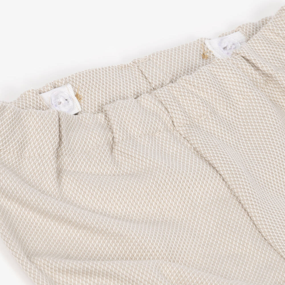 Tutto Piccolo-Boys Blue Dog Sweater & Beige Shorts Set | Childrensalon
