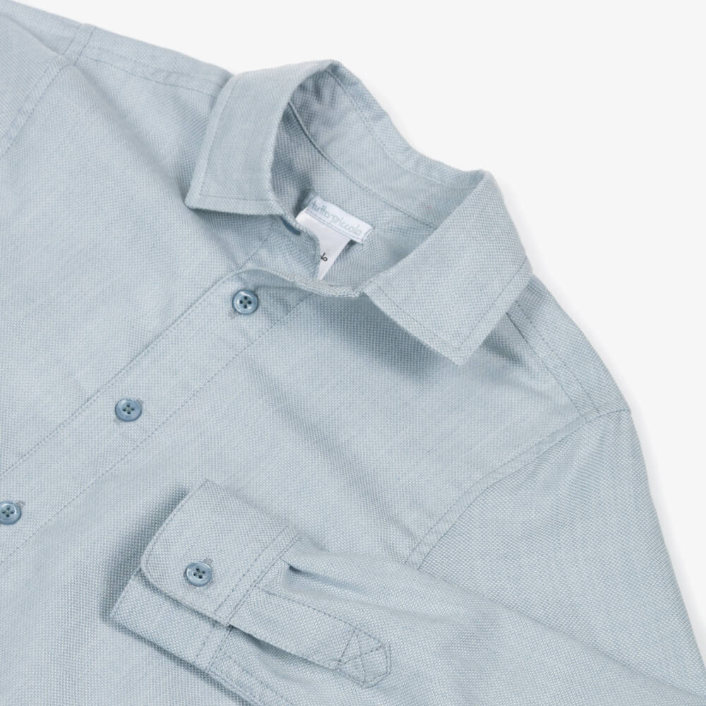 Tutto Piccolo-Boys Blue & Grey Cotton Fair Isle Trouser Set | Childrensalon