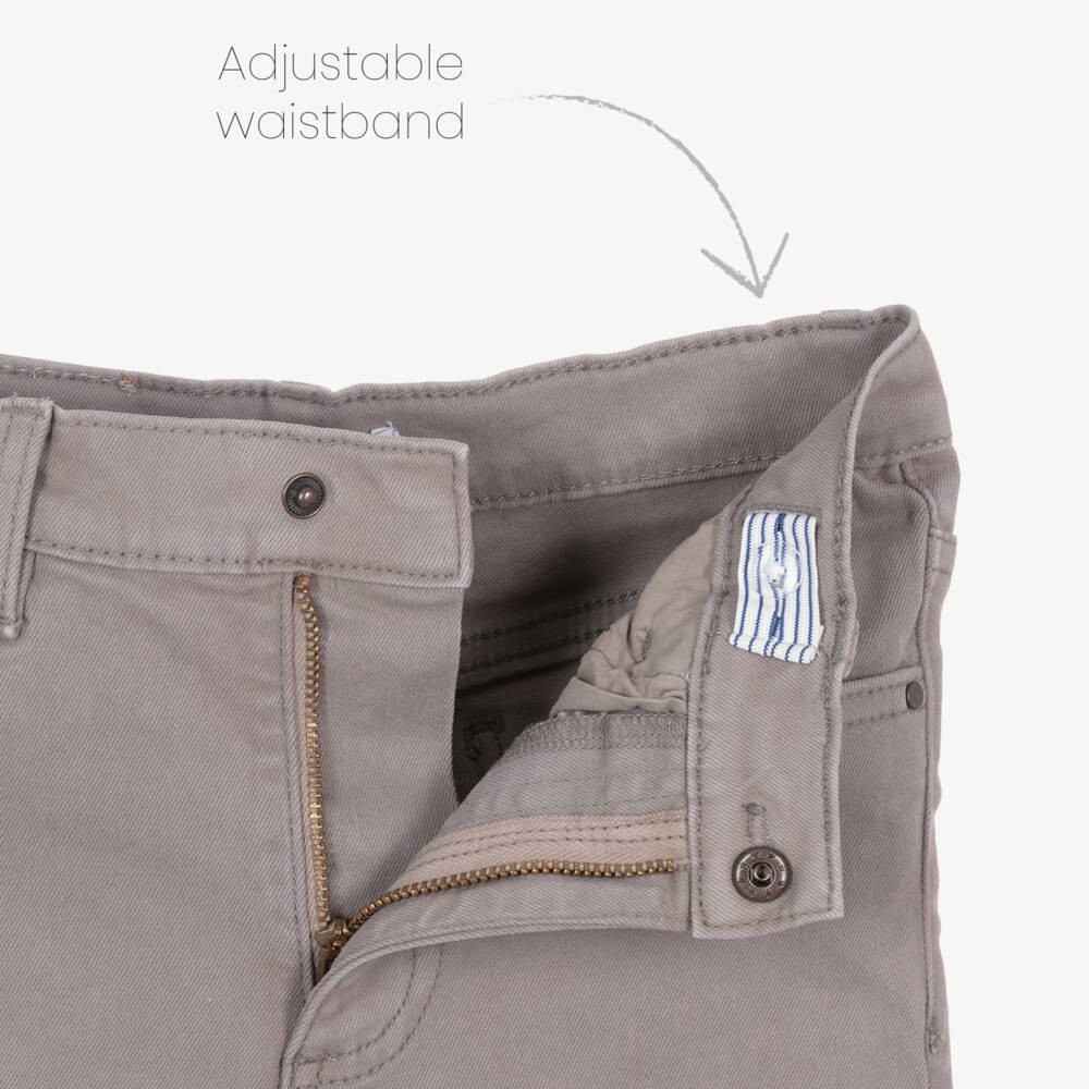 Tutto Piccolo-Boys Blue & Grey Cotton Slim Fit Trouser Set | Childrensalon