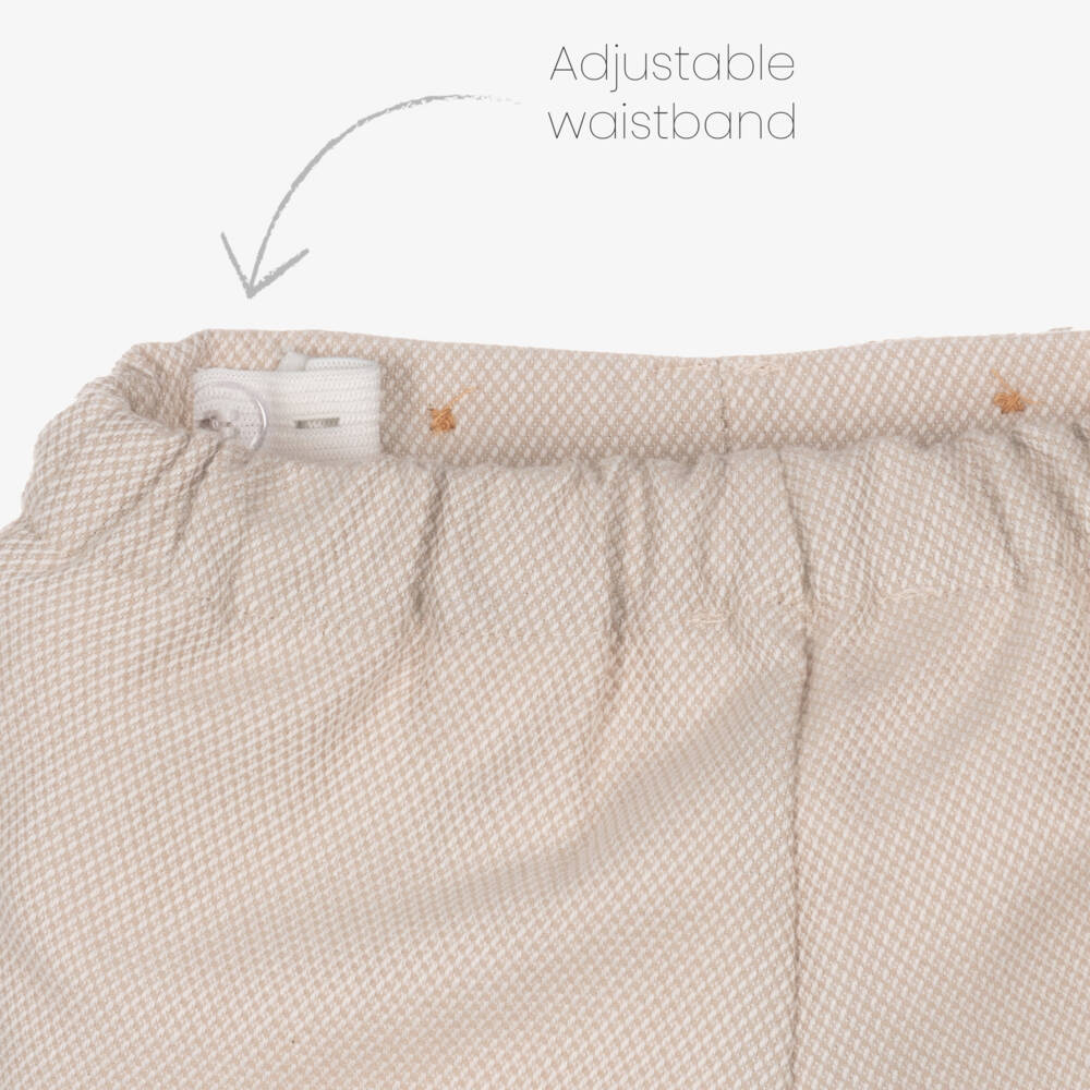 Tutto Piccolo-Boys Blue Knitted Bunny Sweater & Beige Shorts Set | Childrensalon