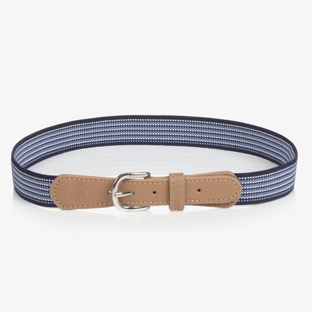Tutto Piccolo-Boys Blue Striped Elasticated Belt | Childrensalon