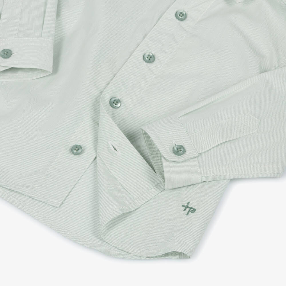 Tutto Piccolo-Boys Green Cotton Shorts Set with Grey Knitted Tights | Childrensalon